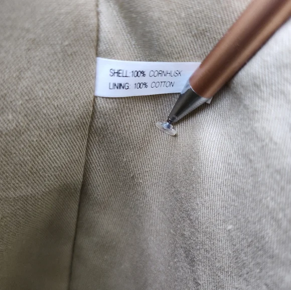 Woven Square Beach Tote Bag Straw Corn Husk Cotton Lined Natural Blue Pink - Picture 10 of 13